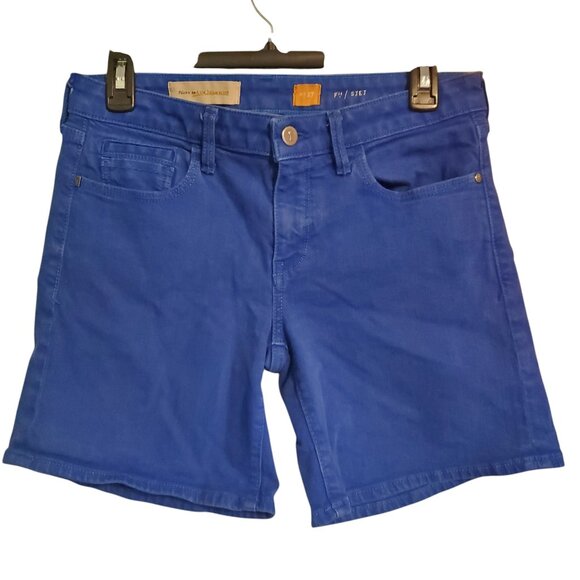 Anthropologie Pilcro and The Letterpress Stet Fit Jean Denim Shorts Cobalt Blue - Picture 2 of 15